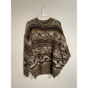 Vintage Tosani Coogi Style 3D Knit Sweater Pull Over Made in‎ Canada Men’s XLT
